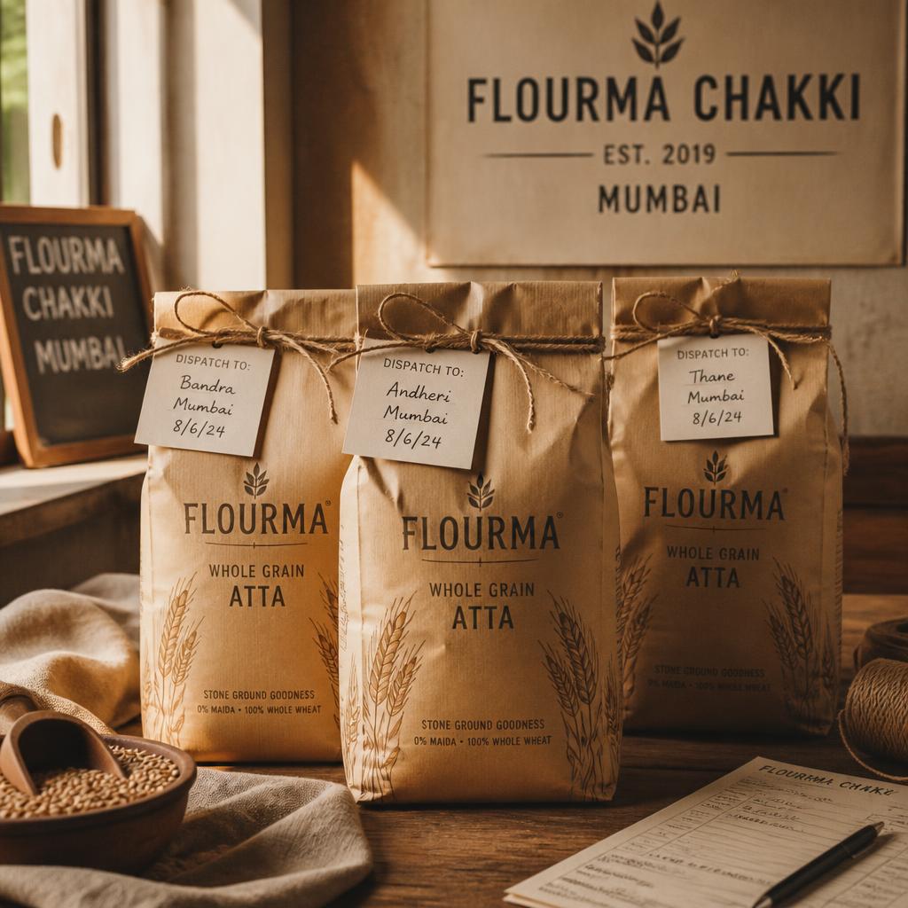 Flourma atta packs ready for same-day dispatch